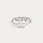Agatha丨Elongated Cushion Lab Diamond Open Gallery Solitaire Engagement Ring