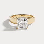 Oriana丨Princess Cut Lab-Grown Diamond Solitaire Cigar Band Engagement Ring - Rings