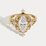 Norah丨Marquise Cut Lab Diamond Vintage Filigree Engagement Ring