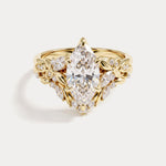 Ornella丨Marquise Cut Lab-Grown Diamond Botanical Bridal Ring Set