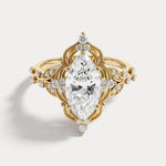 Elaine丨Marquise Vintage Filigree Lab-Grown Diamond Engagement Ring - Rings