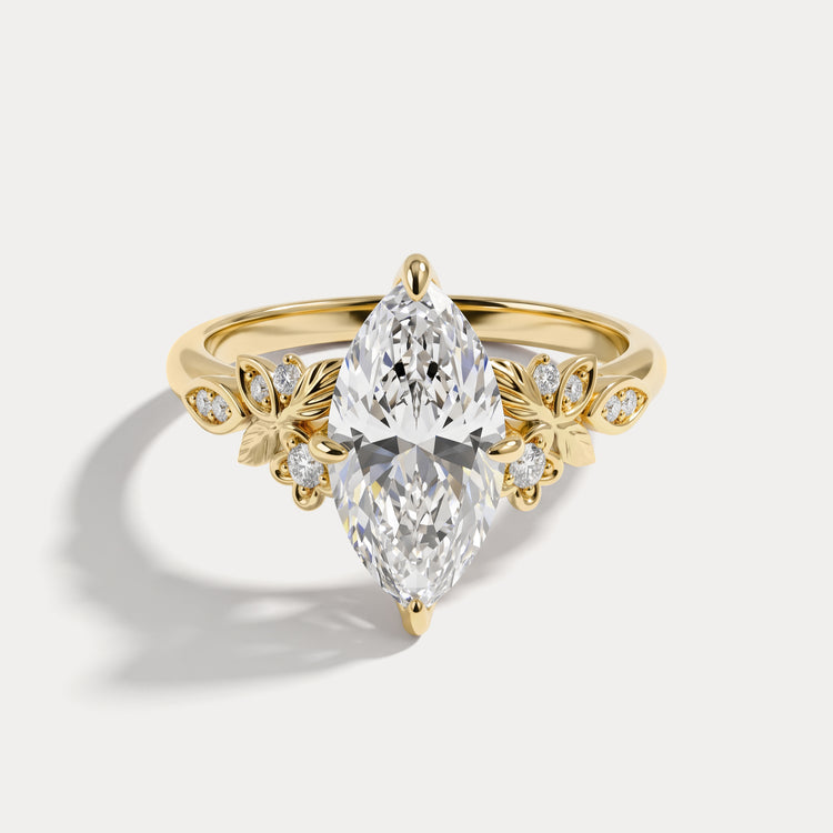 Althea丨Marquise Floral Vine Lab-Grown Diamond Engagement Ring - Rings