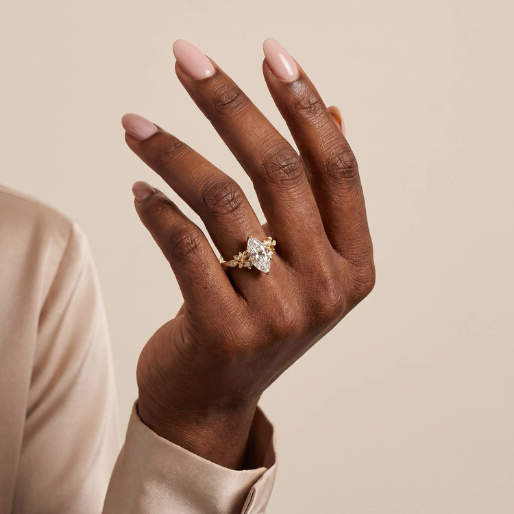 Althea丨Marquise Floral Vine Lab-Grown Diamond Engagement Ring - Rings