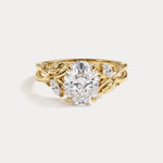 Bellamy丨Oval Cut Lab Diamond Intertwined Vine Engagement Ring