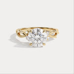 Elinor丨Round Cut Lab Diamond Intertwined Accent Engagement Ring