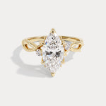 Hester丨Marquise Cut Lab Diamond Intertwined Accent Engagement Ring