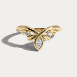 Butterfly Wing Marquise Three-Stone Lab Diamond Wedding Band