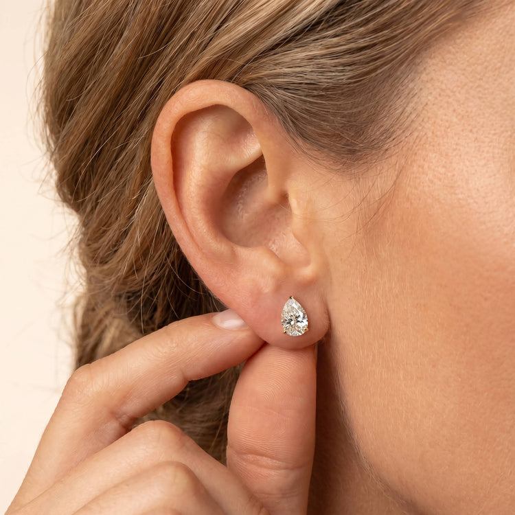 Pear Lab-Grown Diamond Solitaire Stud Earrings - Earrings