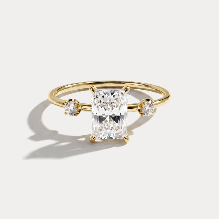 Liora丨1CT Radiant Cut Lab Grown Diamond Three Stones Engagment Ring - Rings