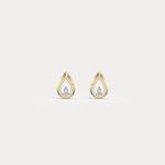 Pavé Teardrop Lab - Grown Diamond Stud Earrings in 14K Gold/Platinum - Earrings