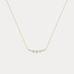 Lab-Grown Diamond Cluster Bar Necklace in 14K Solid Gold / Platinum