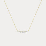 Lab-Grown Diamond Cluster Bar Necklace in 14K Solid Gold / Platinum - Necklaces