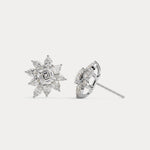 3.96 CTW Asscher Floral Cluster Lab-Grown Diamond Stud Earrings