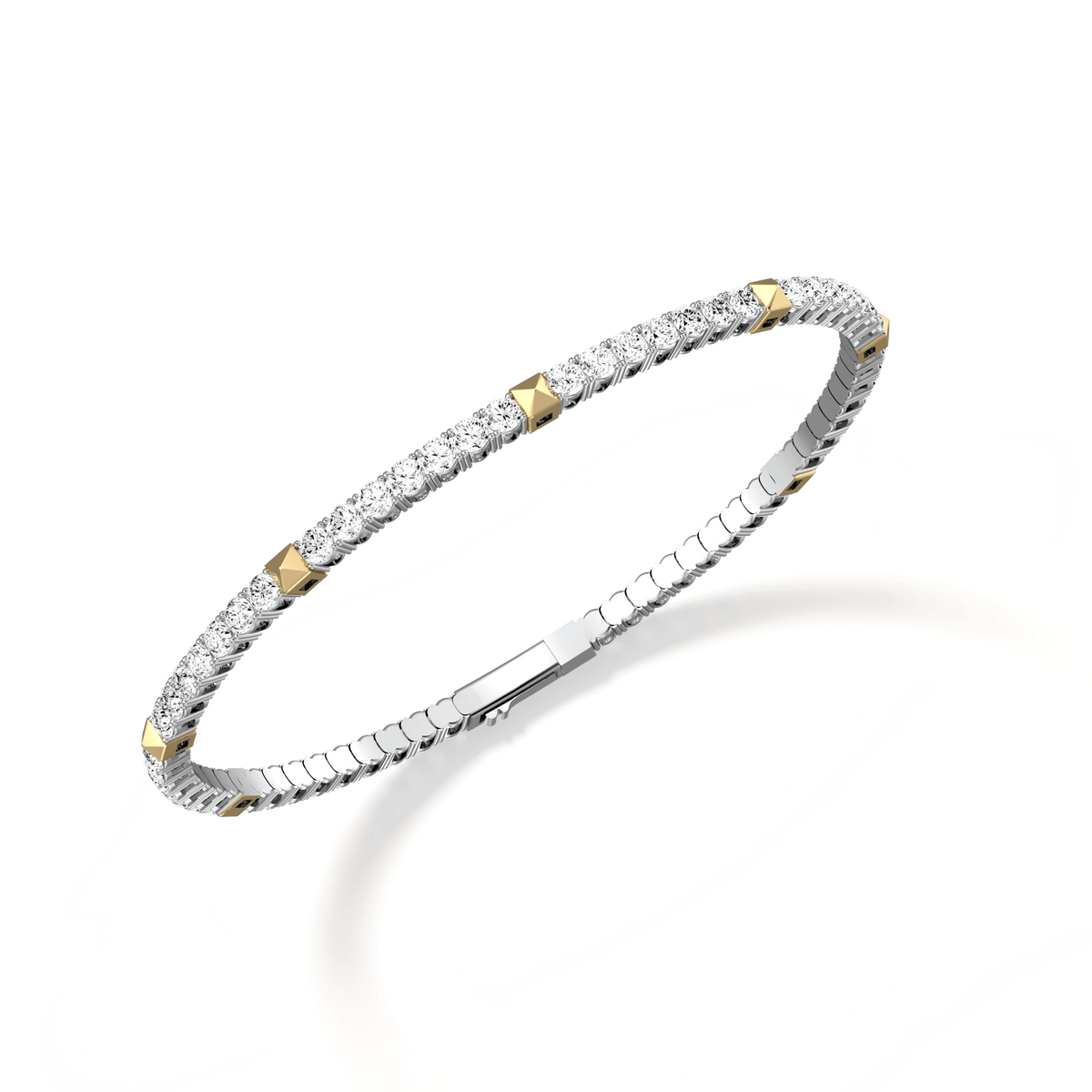 4.30CTW DEW Moissanite Flexible Tennis Bracelets -