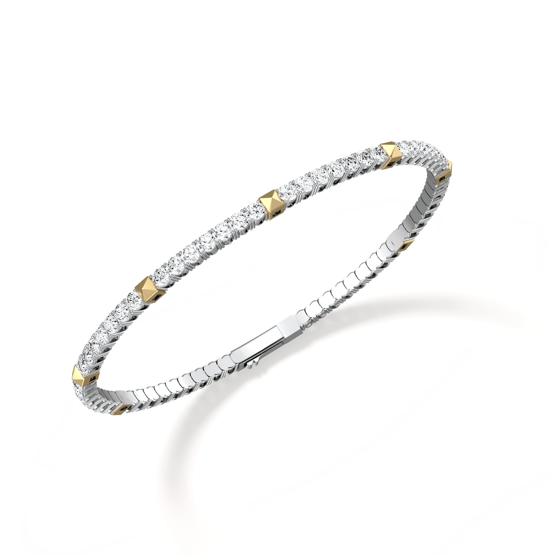 4.30CTW DEW Moissanite Flexible Tennis Bracelets -