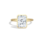 Nyla丨3CT Solitaire Moissanite Bezel Engagement Ring in Sterling Silver - Rings