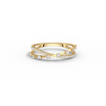 14K Solid Gold Crisscross Lab - Grown Diamond Ring - Rings