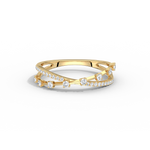 14K Solid Gold Crisscross Lab - Grown Diamond Ring - Rings