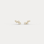 Bezel Set Lab - Grown Diamond Bubble Stud Earrings in 14K Gold/Platinum - Earrings