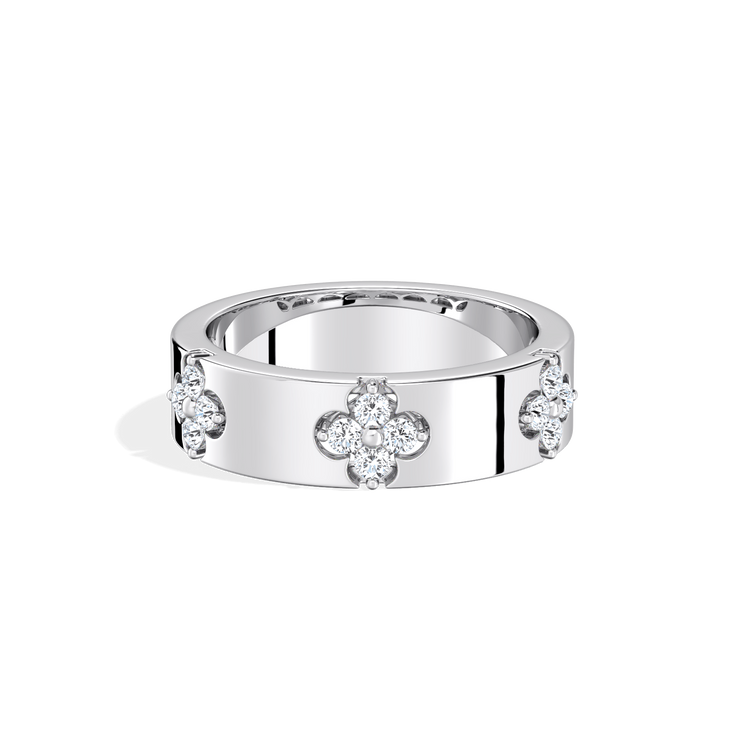 Moissanite Clover Ring in 925 Sterling Silver -
