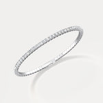 925 Sterling Silver Moissanite Flexible Bangle Bracelet - Bracelets
