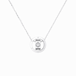 Double Ring Lab - Grown Diamond Pendant Necklace in 14K Solid Gold - Necklaces