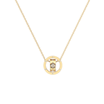 Double Ring Moissanite Pendant Necklace For Women -