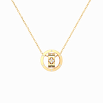 Double Ring Lab - Grown Diamond Pendant Necklace in 14K Solid Gold - Necklaces