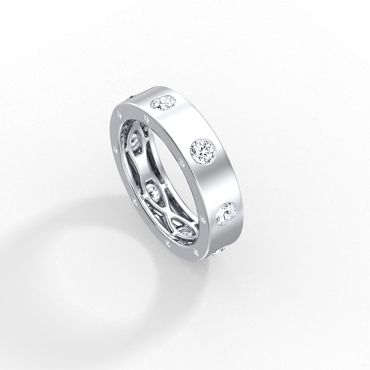 14K Gold Plated Eternity Wedding Band -