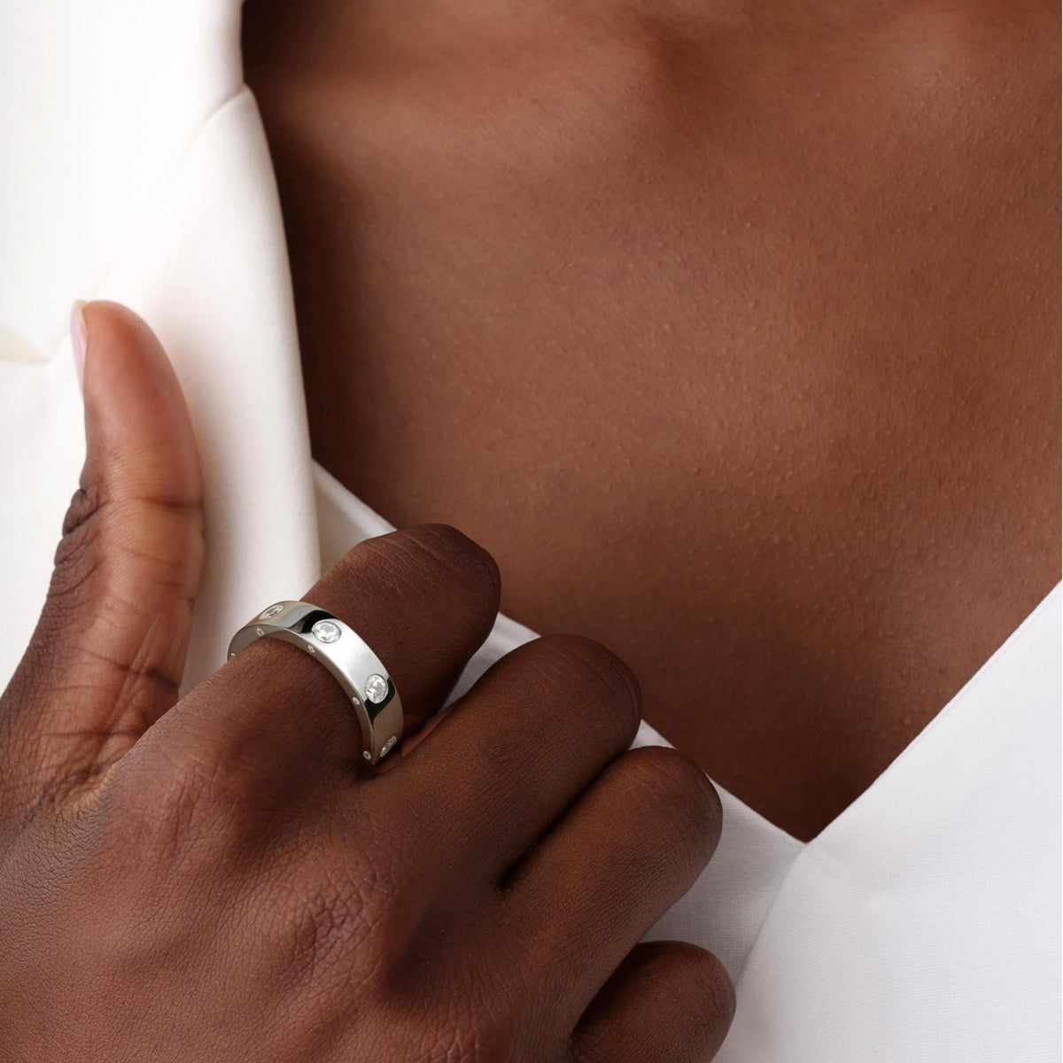 14K Gold Plated Eternity Wedding Band -