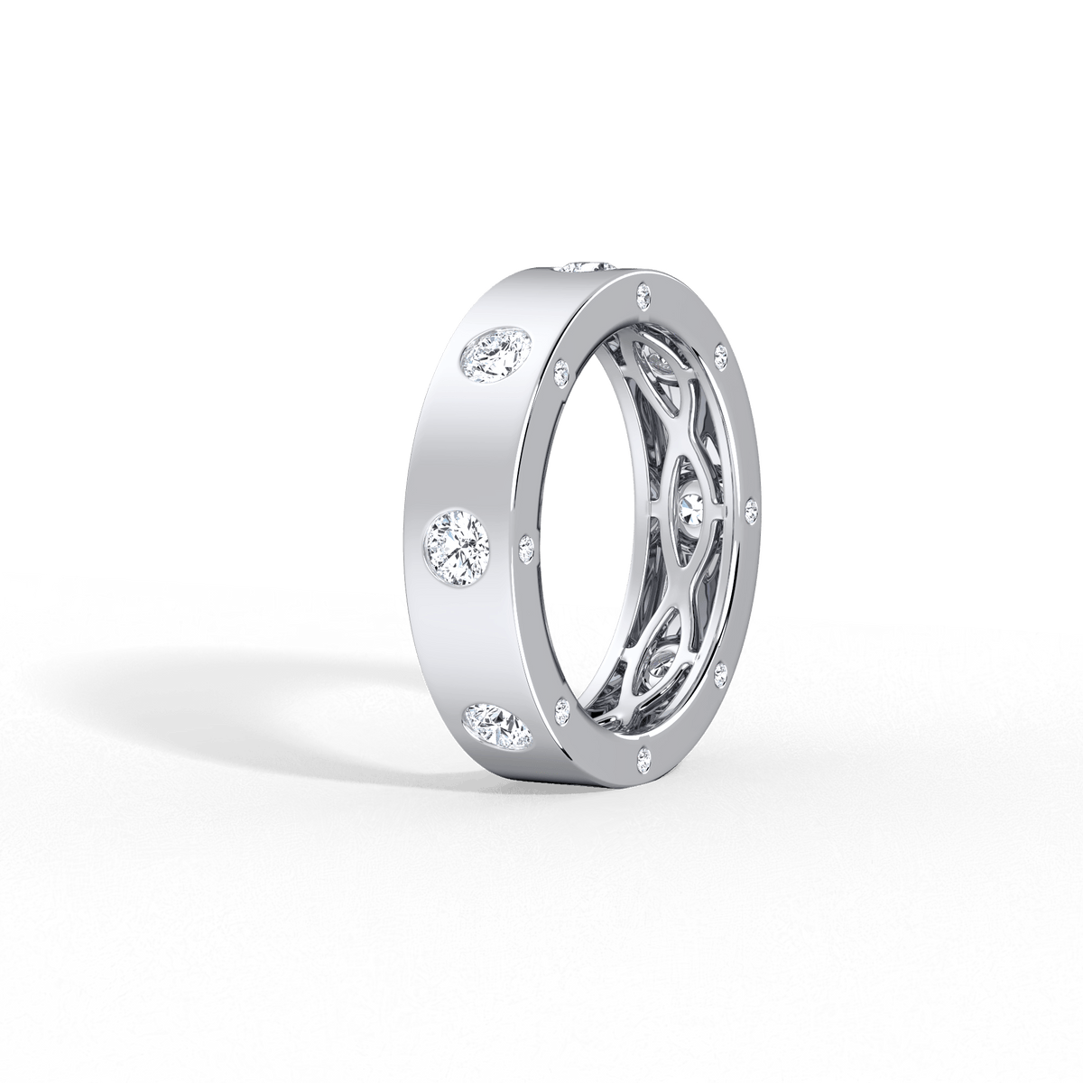 14K Gold Plated Eternity Wedding Band -