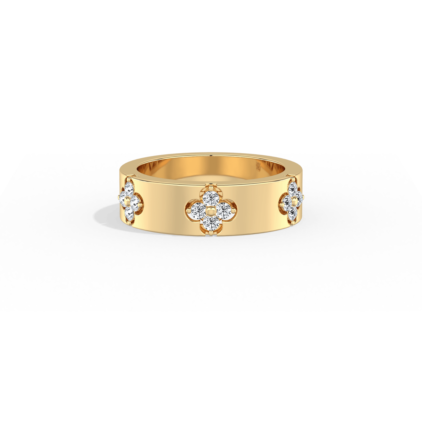 Moissanite Clover Ring in 925 Sterling Silver -