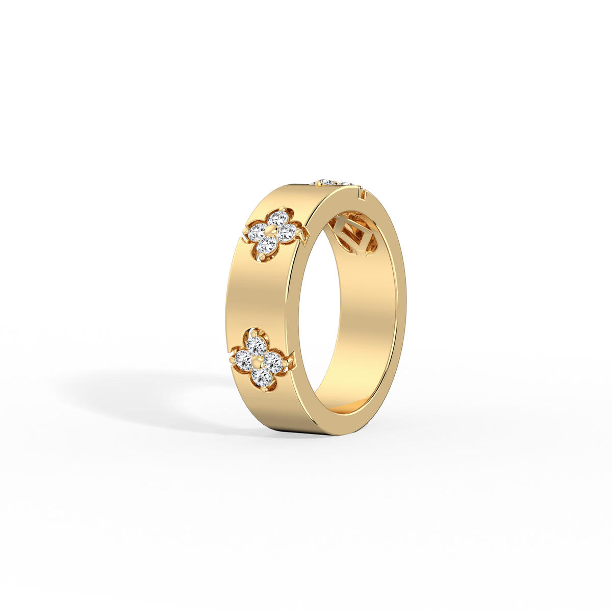 Moissanite Clover Ring in 925 Sterling Silver -