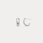 Scattered Lab - Grown Diamond Huggie Hoop Earrings in Sterling Silver - Earrings