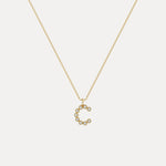 Sterling Silver Initial Letter Necklace – Bubble Pendant - Necklaces