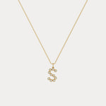 Sterling Silver Initial Letter Necklace – Bubble Pendant - Necklaces