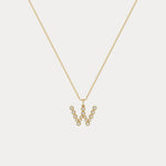 Sterling Silver Initial Letter Necklace – Bubble Pendant - Necklaces