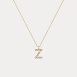 Sterling Silver Initial Letter Necklace – Bubble Pendant - Necklaces
