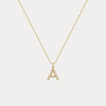 Sterling Silver Initial Letter Necklace – Bubble Pendant - Necklaces