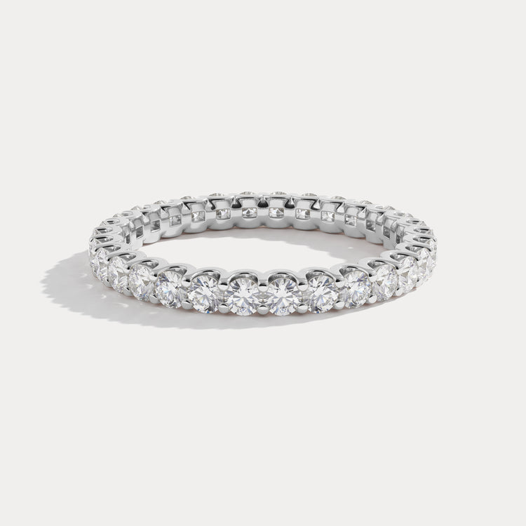 1.35 CTW Lab-Grown Diamond Classic Full Eternity Ring in Sterling Silver - Rings