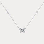 1.2CTW Lab - Grown Diamond Butterfly Pendant Necklace in Sterling Silver - Necklaces