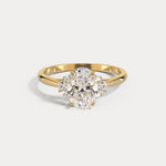 Mila丨Oval Lab Diamond Engagement Ring with Cluster Side Stones - Rings