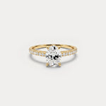 Melina丨Oval Cut Pave Solitaire 1CT Lab Grown Engagement Ring - Rings
