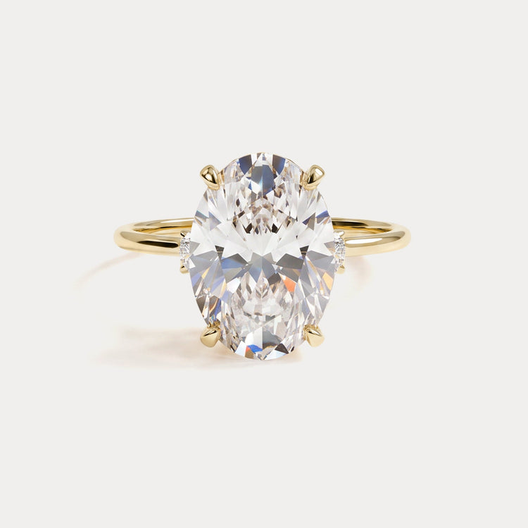Olivia丨3CT Three-Stone Lotus-Inspired Lab-grown Diamond Engagement Ring - Rings