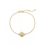 Lab Grown Diamond Station Clover Bracelet in 14K Solid Gold/Platinum - Bracelets