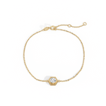 0.3CT Hexagon Lab Grown Diamond Chain Bracelet in 14K Solid Gold/Platinum - Bracelets