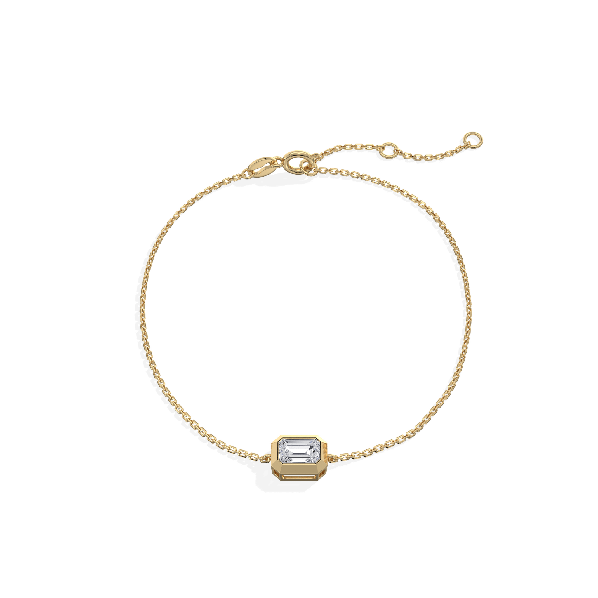 0.5CT Emerald Cut Lab Grown Diamond Chain Bracelet - Bracelets