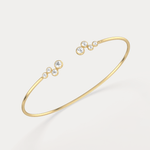 Bubble Lab - Grown Diamond Open Cuff Bangle in 14K Gold/Platinum - Bracelets