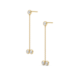 14K Solid Gold Chain Dangle Earring With Lab Diamond -