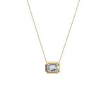 1CT Lab Grown Diamond Bezel Set Pendant Neckalce In 14K Solid Gold/Platinum - Necklaces